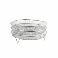Rust Resistant Mesh Draining Rack Sturdy Feet Mesh Draining Basket Easy to Clean Stainless Steel Rack Stackable for Baking