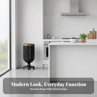 Pedestal Trash Can No-Bend Design Round Trash Can with Legs Large Capacity Push-Top Waste Basket for Seniors, Homeowners, Kitchen, Bedroom, Washroom