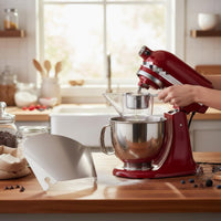 Rust-Resistant Stainless Steel Pouring Chute Dishwasher Safe Mixer Splash Guard Snap-on Design for Baking