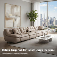 Curved Sectional Sofa Italian design Curved sectional Sofa Light Luxury Living Room Furniture for Homeowners, Families, Villa, Spacious Apartment, Lobby