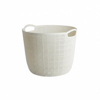 Large Capacity Plastic Laundry Basket Breathable Design Mesh Clothes Hamper Long-Lasting PP Material Round Organizer Basket with Handles for Bathroom