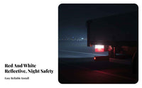 Easy to Install Red White Reflector Plate Long-Lasting Truck Hauling Unit Warning Reflector Universal Fit for Vehicle Owners, Trucks