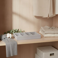 2 Pieces Stackable Eyeglasses Storage Box 4-Compartment Glasses Organizer Tray Divided Eyewear Tray Tidy for Dresser