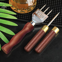 2 Pieces Sturdy Three Prong Ice Pick Ergonomic Grip 3 Prong Ice Pick for Bartenders
