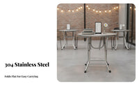 Foldable Design Round Folding Dining Table Space-Saving Round Folding Dining Stand sturdyDuty Portable Furniture Easy to Clean Surface for Apartment Dwellers, Small Business Owners, Outdoor, Balcony, Restaurant, Barbecue