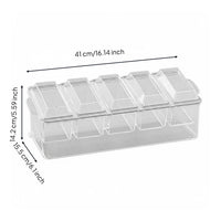 Divided Serving Tray with Lid Portable Compartment Snack Container Clear