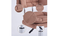 Height-Adjustable Swivel Vanity Chair Padded Swivel Stool with Backrest Cushioned Vanity Chair High-Density Foam for Makeup Room