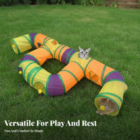 Foldable Cat Tunnel Foldable Play Tunnel Easy to Clean Interactive Play Tube for Kittens, Small Animals, Outdoor, Travel
