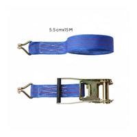 High Strength Polyester Heavy Duty Cargo Strap Long-Lasting Stitching Strapping Strap with Buckle Steel Hooks for Truckers, Trucks