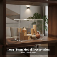 Clear Acrylic Display Case High Clearness Acrylic Display Box Figurine Storage Case Particles Proof Stackable Figurine Showcase