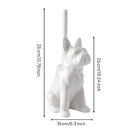 Japanese Dog Toilet Brush Holder Whimsical Ceramic Toilet Brush Holder Compact for Lavatory, Vanity