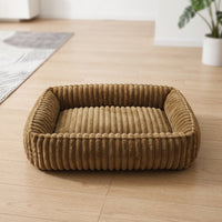 Luxurious Pet Bed Cozy Corduroy Pet Bed Cat Couch for Dogs, Bedroom, Indoor