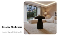 Creative Design Mushroom-Shaped Log Stool Luxury aesthetic Mushroom-Shaped Stool Natural Aesthetic Side Table Multi-Functional for Hotel managers, Interior Designers, Nature Lovers, Entryway, Living Room, Guesthouse, Bedroom