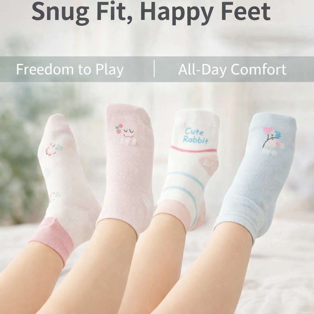 Girls Socks with Frilly Trim and Breathable Mesh Knit, Crew for School and Sports, Combed Blend for Spring Summer