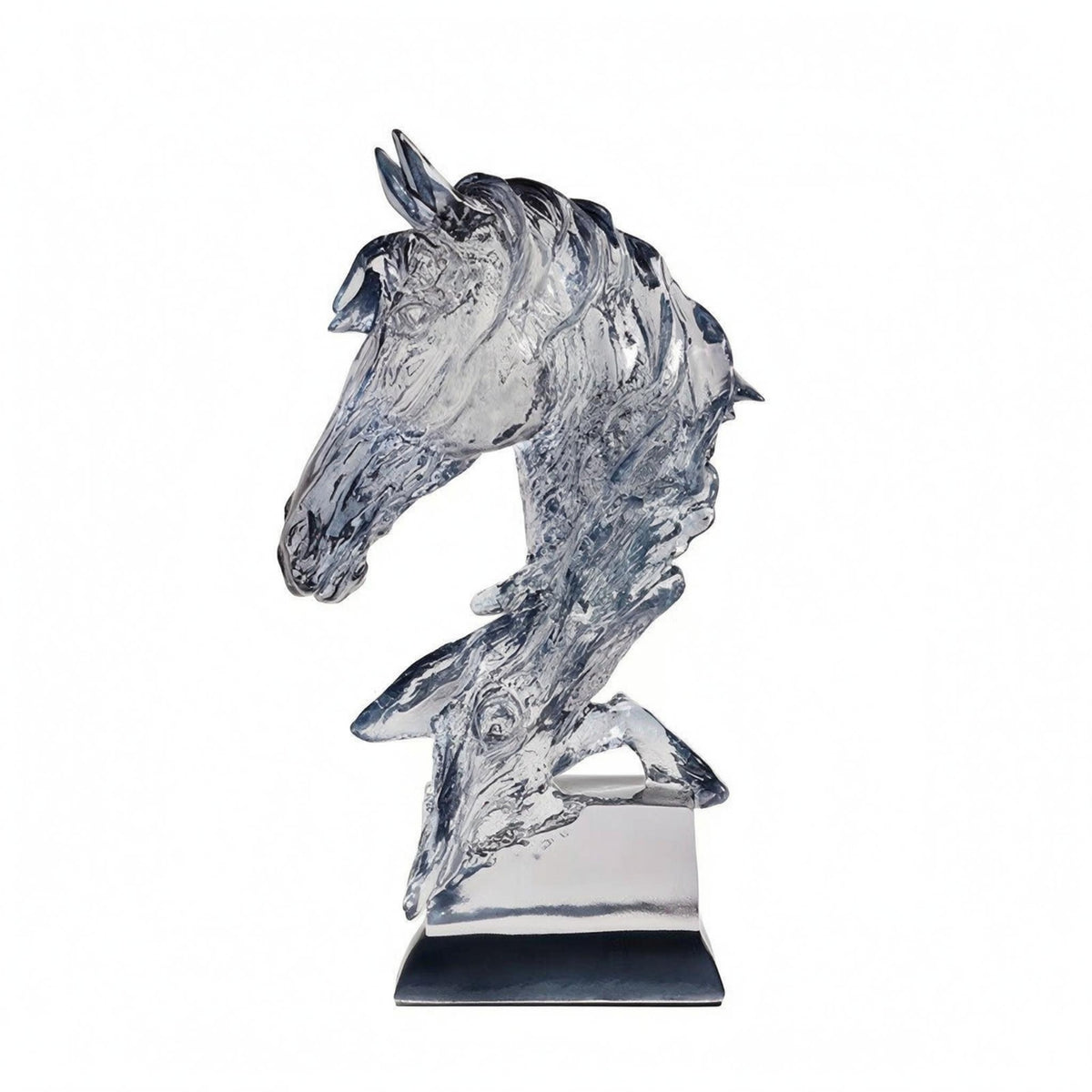 Horse-Head Sculpture Solid Base Horse Head Sculpture Transparent Home Decor