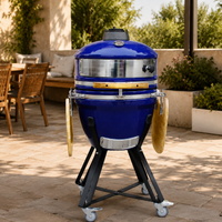 Kamado Grill BBQ Stove Charcoal Grilled Kamado Grill Outdoor Cooking Utensil Ceramic Grill Large 46.7cm Compatible with Smoking For Family and Friends