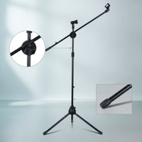 Microphone Stand with Extendable Support Arm Heavy Duty Tripod Microphone Stand Universal for Singers, Speakers, Stage, Studio