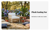 4 Pieces Waterproof 4-Piece Woven Seating set Weather-Resistant Outdoor Furnishings Water Patio Set Nordic Design for Families, Homeowners, Garden lovers, Balcony, rearyard, Porch, waterside