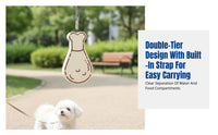 Pet Water Bottle & Feeder, Double-Layer Portable Travel Container, Outdoor Two-in-One Food Solution