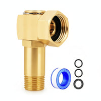 Hex-Shaped Body 3/4 GHT Hose Adapter Sealing Rings Brass Swivel Adapter PTFE Tape Threaded Hose Connector Gold Finish