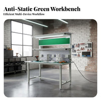 Anti Workbench With Stacked Work Table Heavy Duty Lighted Assembly Bench for Lab Technicians, Scientific Facility, Home Projects, Garage