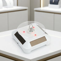 360-Degree Display Turntable with Acrylic Tray Compact Jewelry Rotator Slim Showcase Base Sturdy for Jewelers
