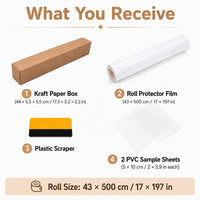 Transparent PVC Self-Adhesive Furniture Protector Roll, 17 x 200 inches