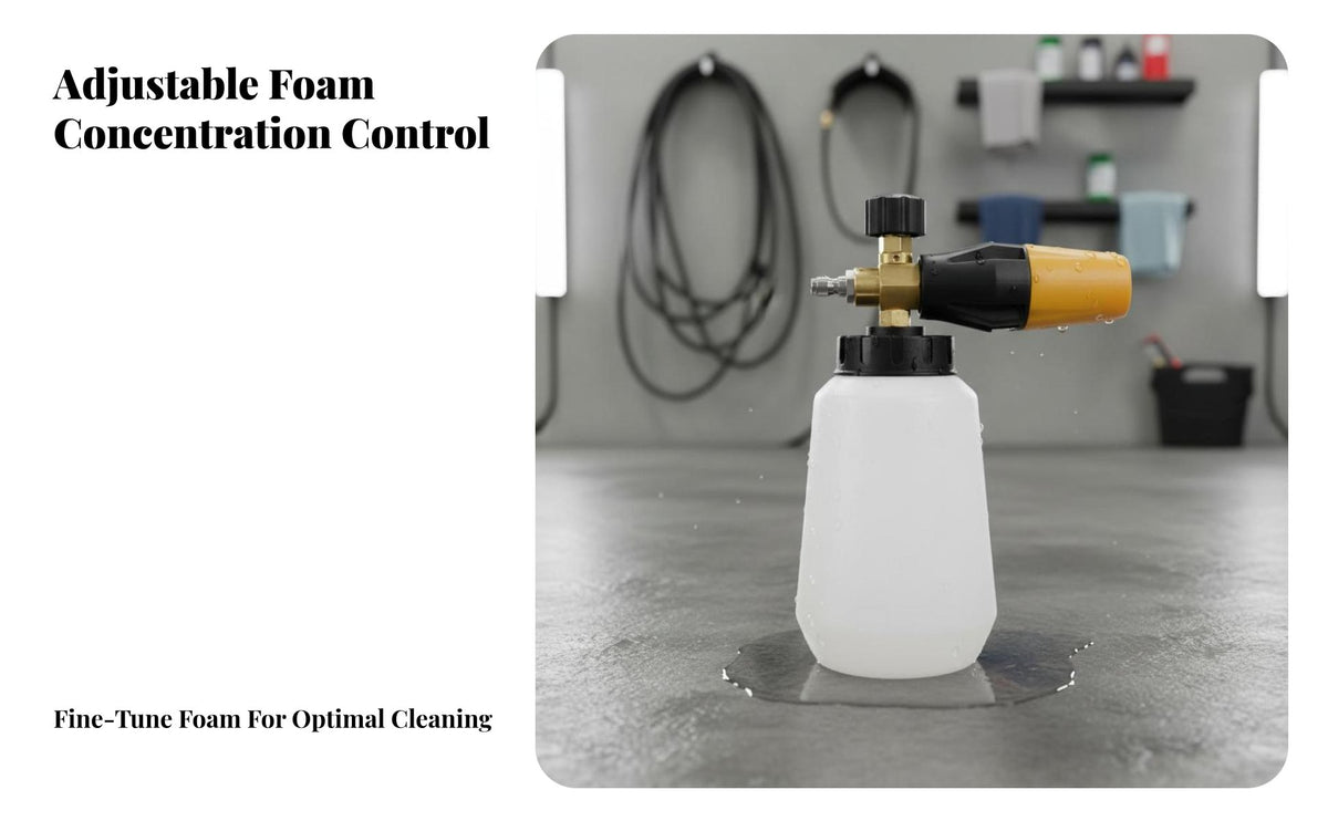 Foam Lance Heavy Duty Brass Central Vehicle Wash Foam Sprayer Graduated Bottle Adjustable Soap Dispenser for Professional Cleaners, Auto Detailing