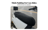 Super Soft Electric Scooter Seat Cover Easy Installation Warm Motorcycle Seat Cushion Adjustable Drawstring for Cyclists, Commuting, Outdoor
