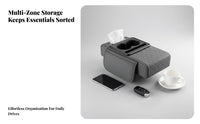 Multi-Functional Design Armrest Cushion with Tissue Box Comfortable Arm Support Multifunctional Armrest Extender Anti-Slip Base