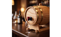 Oak-Style Wooden Wine Dispenser Countertop Wine Barrel with Stand Rustic Barrel with Bung and Spigot Decorative for Home Bartenders, Restaurants