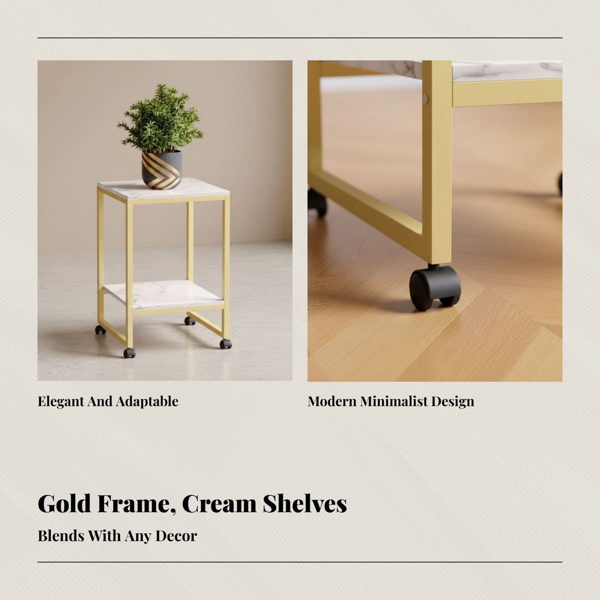 Contemporary Multi-Tier Stand, Iron Flower Rack with Casters, Indoor Display