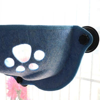 Cat Hammock Window Perch with Felt Material, Frameless Suction Cup Cat Bed for Indoor Relaxation, Space Saving Mounting for Window View Resting
