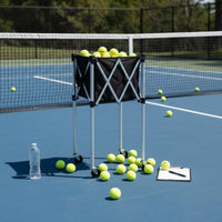 Tennis Ball Picker Wagon Wheeled Foldable Tennis Ball Wagon Sports Gear Wheels Rust-Resistant for Coaches
