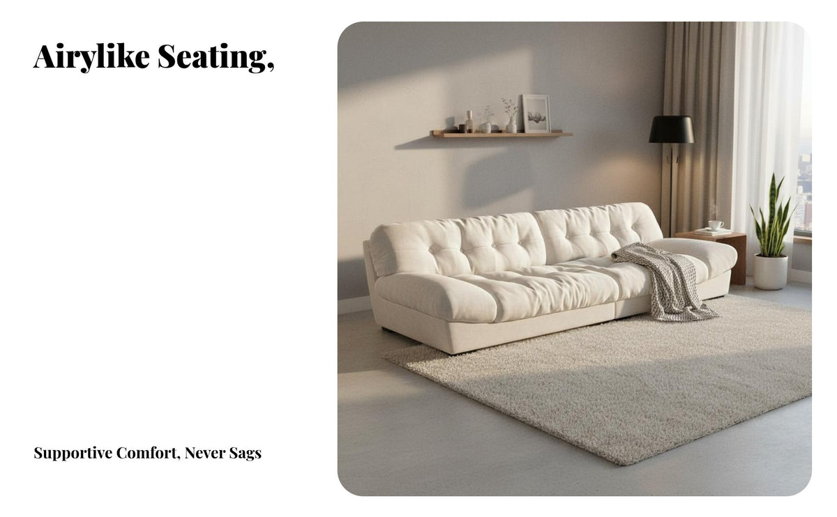 Cumulus Couch Minimalist Zen artistic look Sofa Modern living room design Room Furniture for Apartment Dwellers, Homeowners, Studio, Bedroom, Office