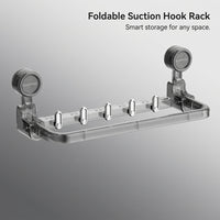 Closet & Pantry Organizer, Foldable Kitchen Hook Hanging Rack for Utensils, Drill-Free Suction Cup Storage for Students, Space-Saving Hangers