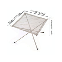 Stainless Steel Fire Rack with Mesh Grill Portable Campfire Grill with Storage Bag Compact Foldable Fire Fire Bowl Space-Saving for Backpackers