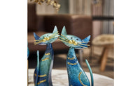 3 Pieces Cat Figurine Metal Feline Sculpture Sculpture Modern Decor for Art Collectors