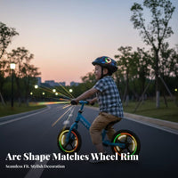 12 Strips Wide-Angle Reflection Balance Bike Reflective Decals Self Night Safety Reflective Sticker Waterproof for Cycling, Outdoor