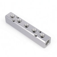 Manifold Block with G 1/2/2 Inlet Aluminum Pneumatic Manifold Block Multi-Port Threaded for Installers, Automation Rigs
