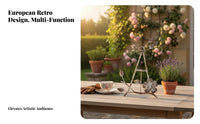Elegant Design Wrought Iron Plate Stand Two-Way Use Floral Flower Display Easel Sturdy Construction for Home Decorators, Desktop, Kitchen
