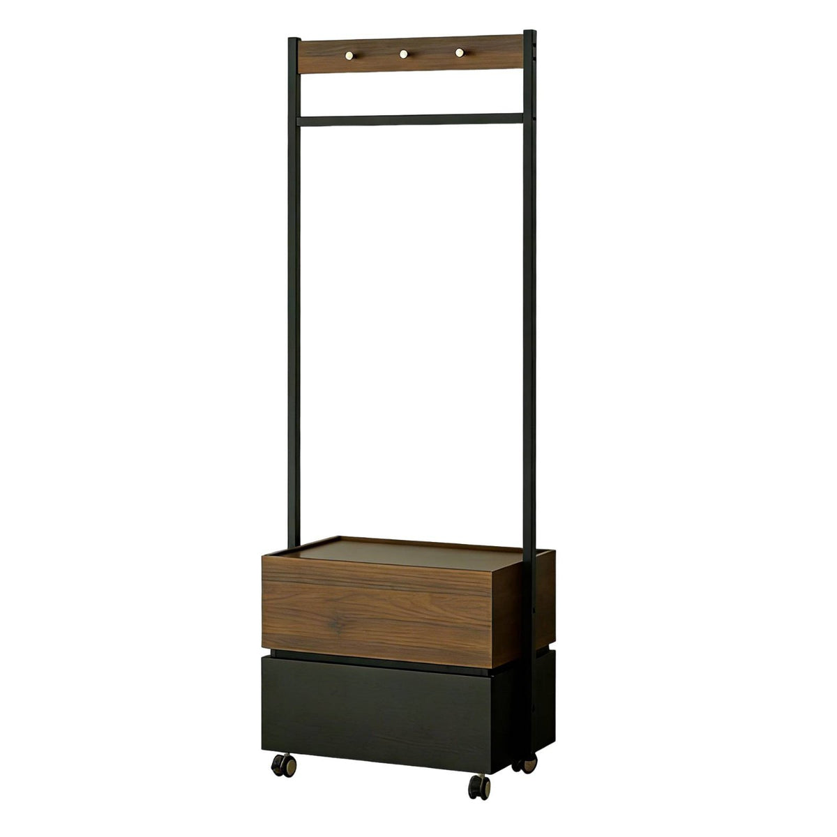 Integrated Storage Nightstand with Clothes Hanger Multi-Functional Bedroom Furniture complimentarystandingstanding Clothing Organizer Space-Saving for Apartment Dwellers, homeowners, Professionals, Dorm Room, Entryway, full-size Closet, Office