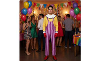 Spotted Clown Costume Striped Clown Suit with Gloves Ruffled Cosplay Outfit Large for Cosplayers