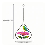 Teardrop Hanging Bird Bath Decorative Hanging Birdbath Metal Bird Bath with Chain Outdoor for Gardeners, Garden, Backyard, Patio, Balcony