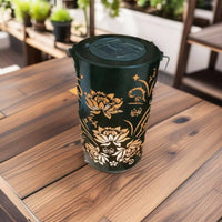 Waterproof Solar Powered Projection Lantern Automatic On/deactivated Decorative Floral Shadow Lantern Hollow-out Pattern Lamp for Patio, Yard, Pathway, Balcony