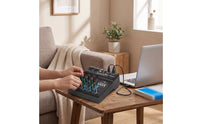 Desktop Mixer with USB Stereo 4-Channel Mixer Angled Mixing Console for Streamers, Singers, Livestreaming