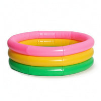 Thickened Three-Circle Pool Layered Pool with Bubble Bottom Cushioned Inflatable Ball Play Area Anti-Slip for Backyard