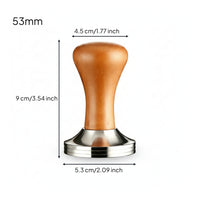 Polished Wooden Coffee Tamper Layered Metal Edge Detachable Coffee Tamper