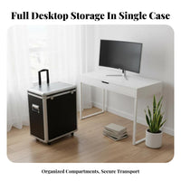 Desktop Computer Transport Box 3-Level Adjustable Handle Equipment Case