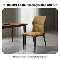 Italian design Curved spine Upholstered Chair Light Luxury Design Curved spinerest Side Chair Padded Seat Home Seating Soft Upholstery for Interior Designers, Apartment Dwellers, Homeowners, Dining Room, Restaurant, Kitchen